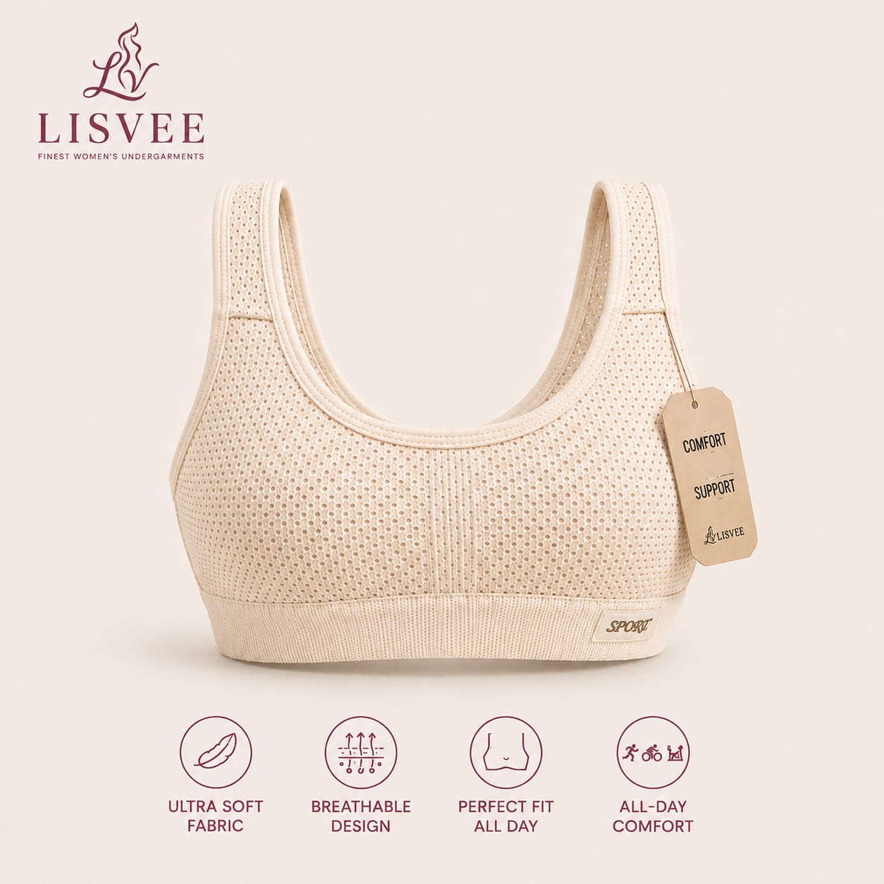 Lisvee Ultra Soft Everyday Comfort Bra