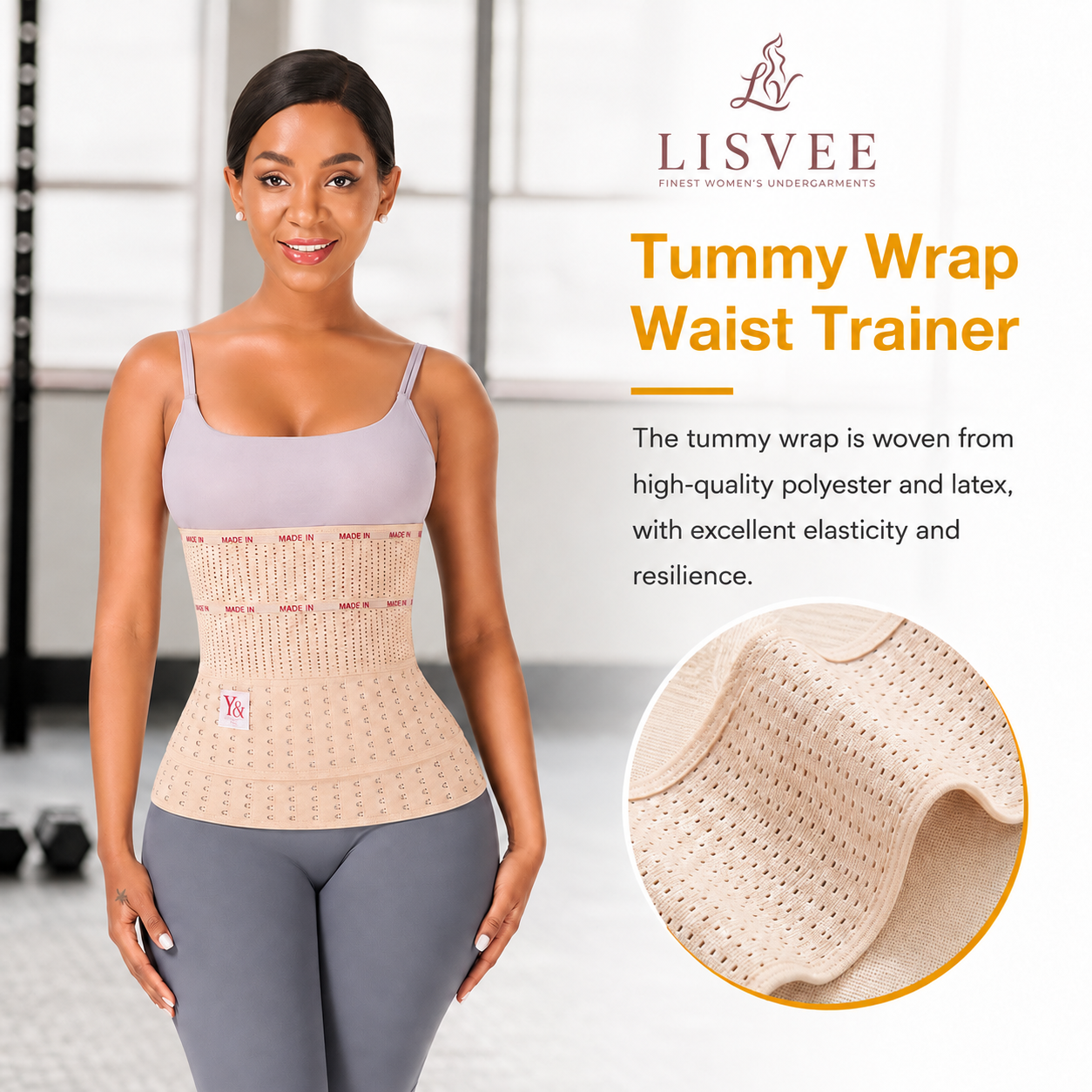 Lisvee Waist Slimming Belt – Adjustable Tummy Control Shaper